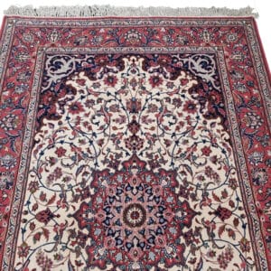 antique high quality silk/wool isfahan carpet 237 x 150 cm