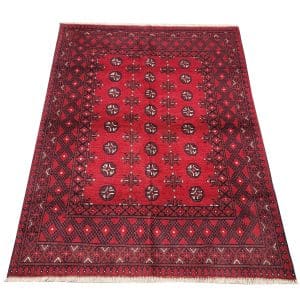 Handmade Red/Aqcha Afghan 193 x 150 CM