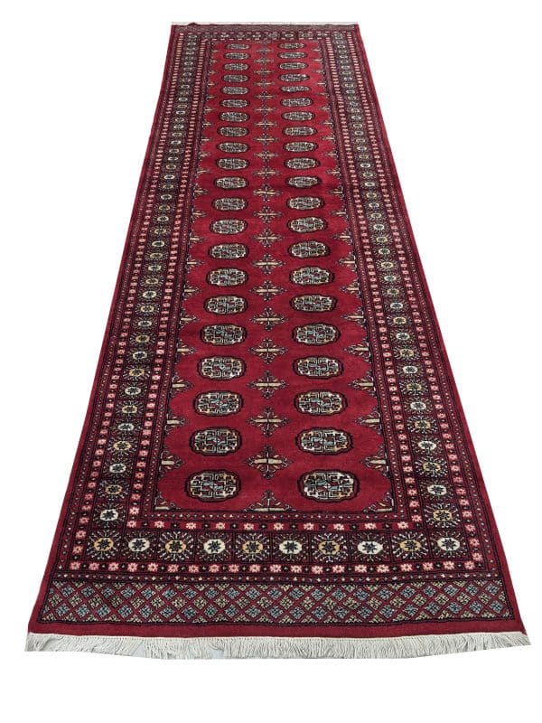 Handmade Persian Bokhara Runner 372 x 127 CM - Image 4