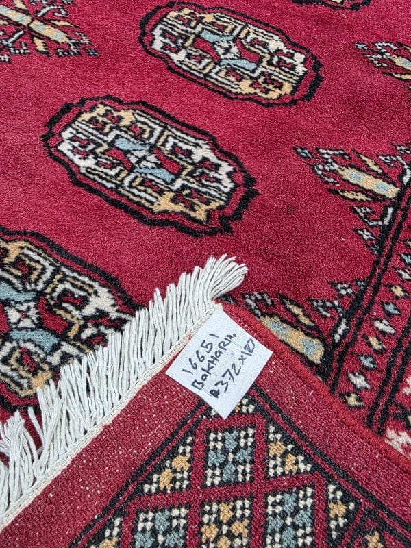 Handmade Persian Bokhara Runner 372 x 127 CM - Image 5
