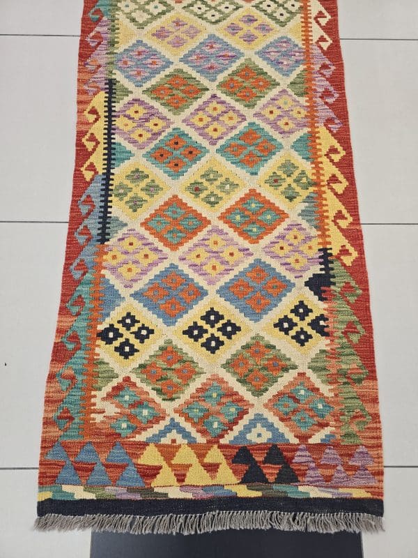 Handwoven Persian Kilim Runner 386 x 80 CM - Image 2
