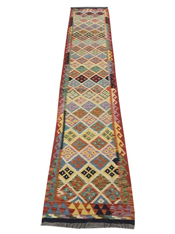 Handwoven Persian Kilim Runner 386 x 80 CM