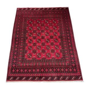 Red Afghan Carpet 204 x 151 CM