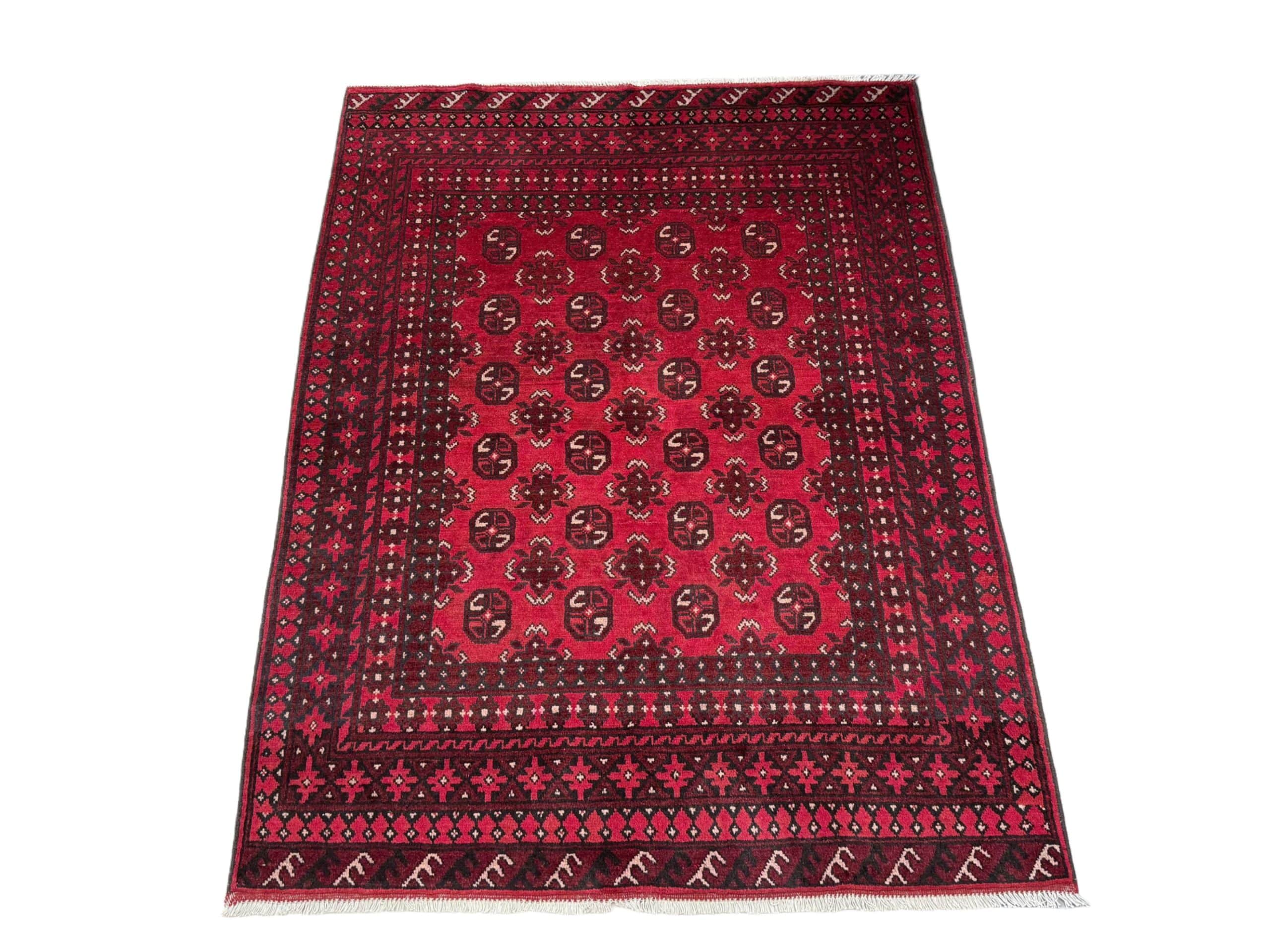 Red Afghan Carpet 204 x 151 CM