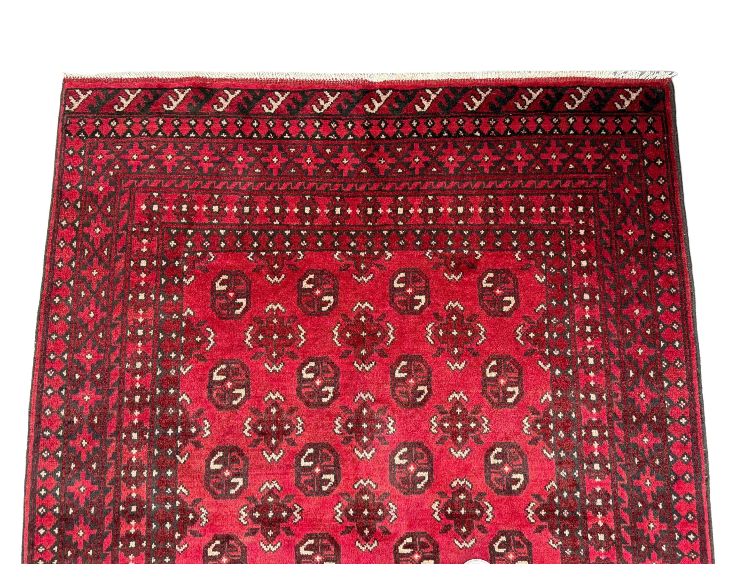 Red Afghan Carpet 204 x 151 CM - Image 2