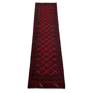 Red Afghan Carpet 289 x 76 CM