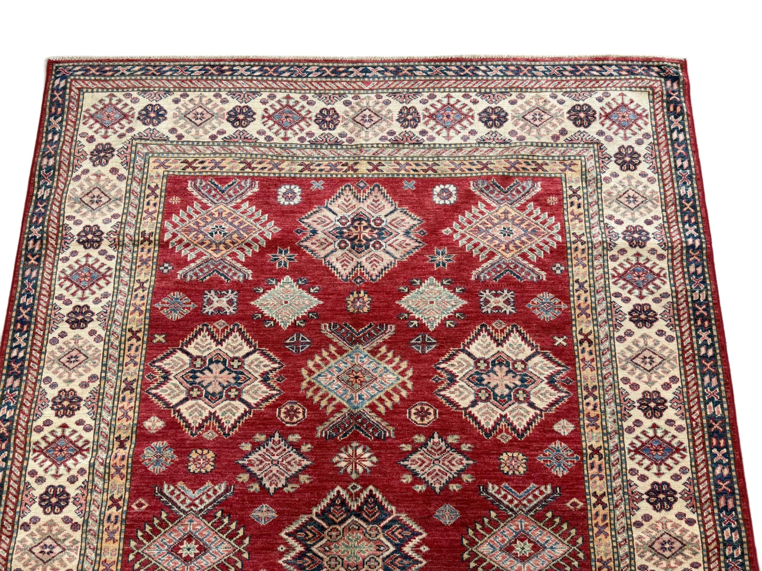 Handmade Persian Kazak Carpet 240 x 172 CM - Image 2