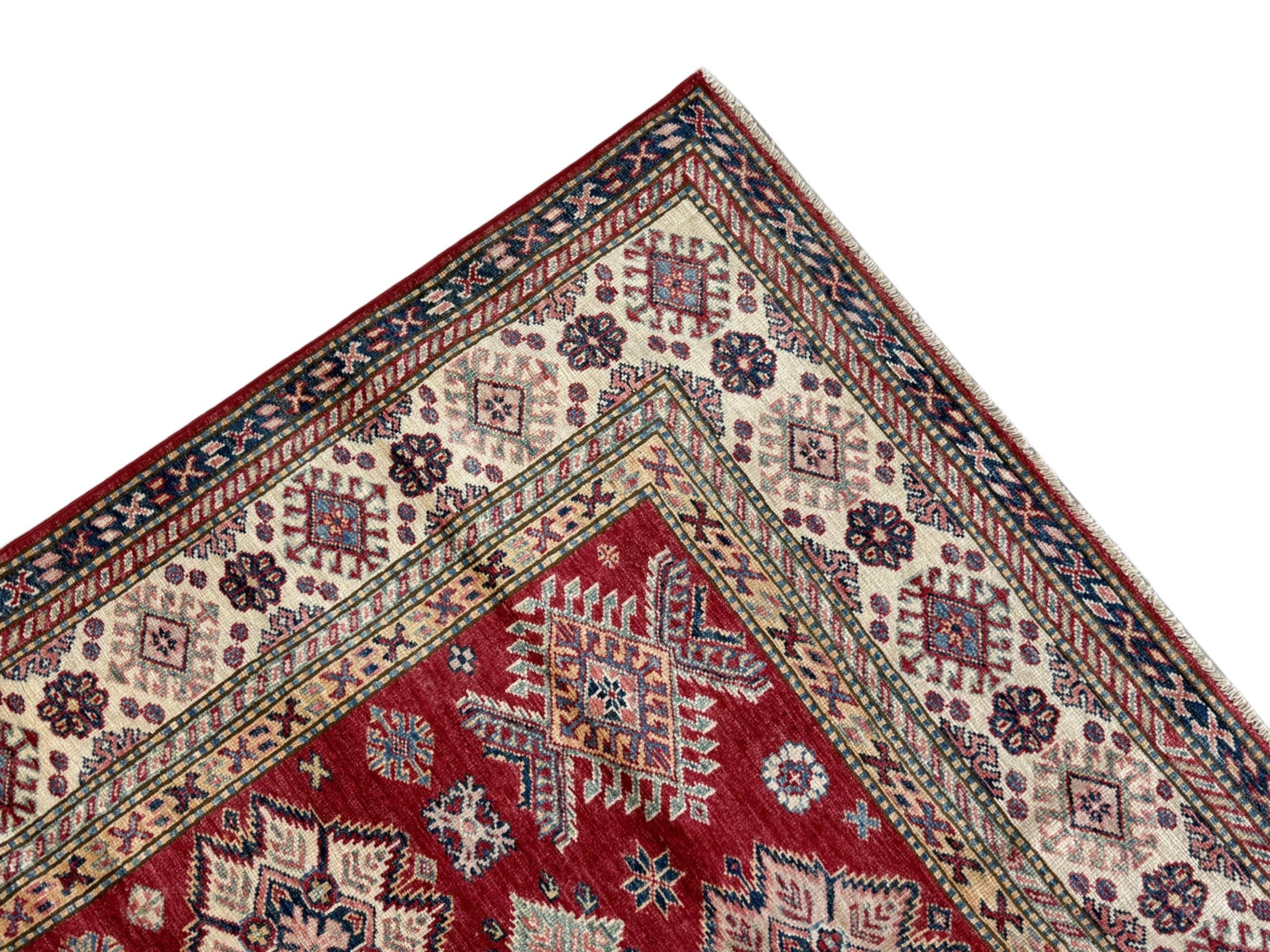 Handmade Persian Kazak Carpet 240 x 172 CM - Image 3