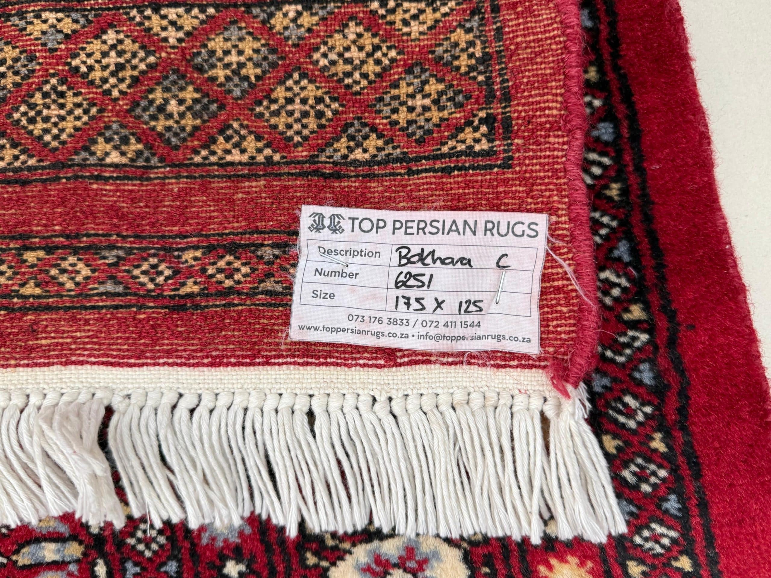 Handmade Persian Bokhara Carpet 175 x 125 CM - Image 4