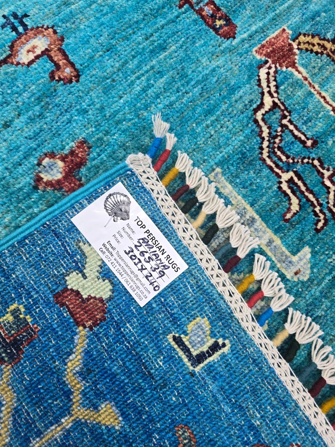 Turquoise Persian Rug 303 x 240 CM - Image 5