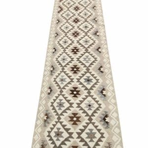 Diamond River – Natural Kilim Runner 379 x 83 CM