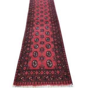 Red Afghan Runner 291 x 76 CM