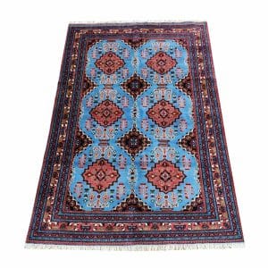 Turquoise Bloom – Turkoman Carpet 286 x 196 CM
