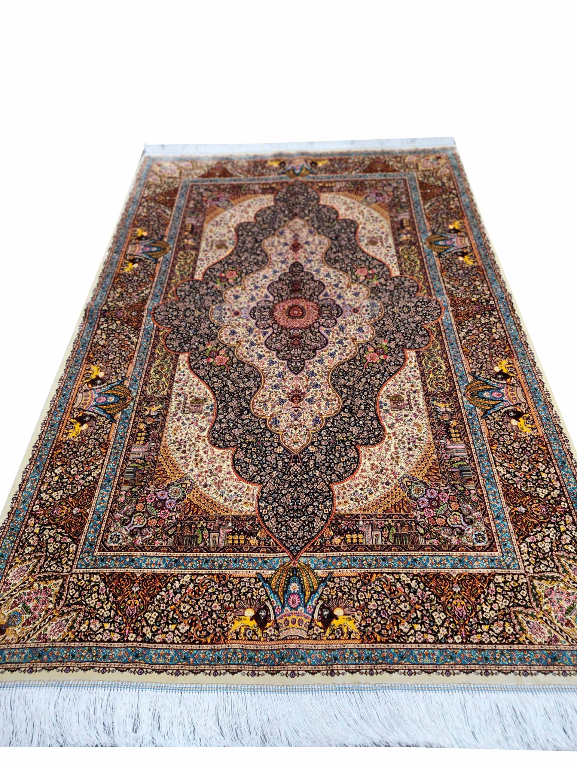 Persian Medallion - Persian Silk Carpet 180 x 120 CM - Image 3