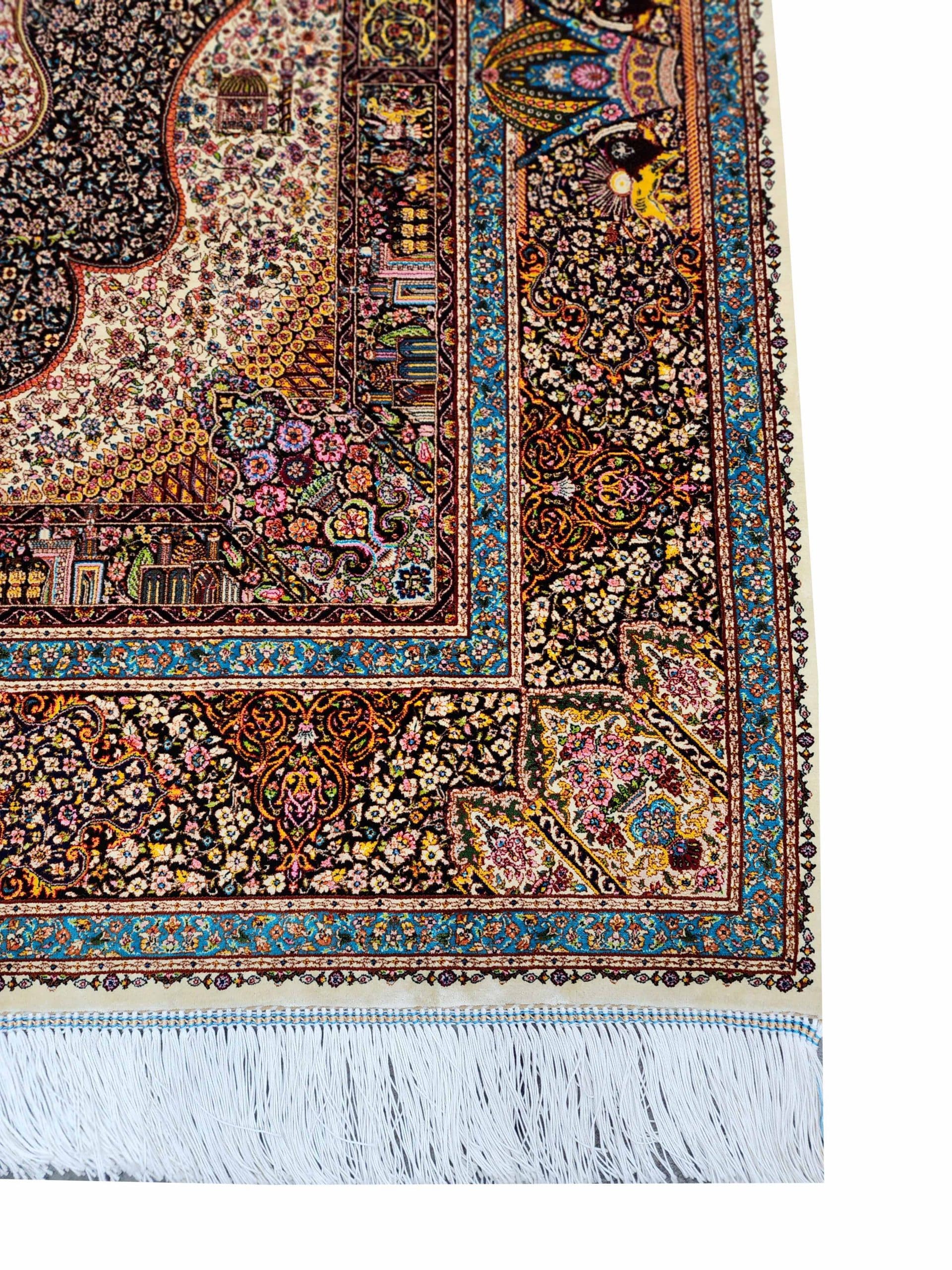 Persian Medallion - Persian Silk Carpet 180 x 120 CM - Image 4