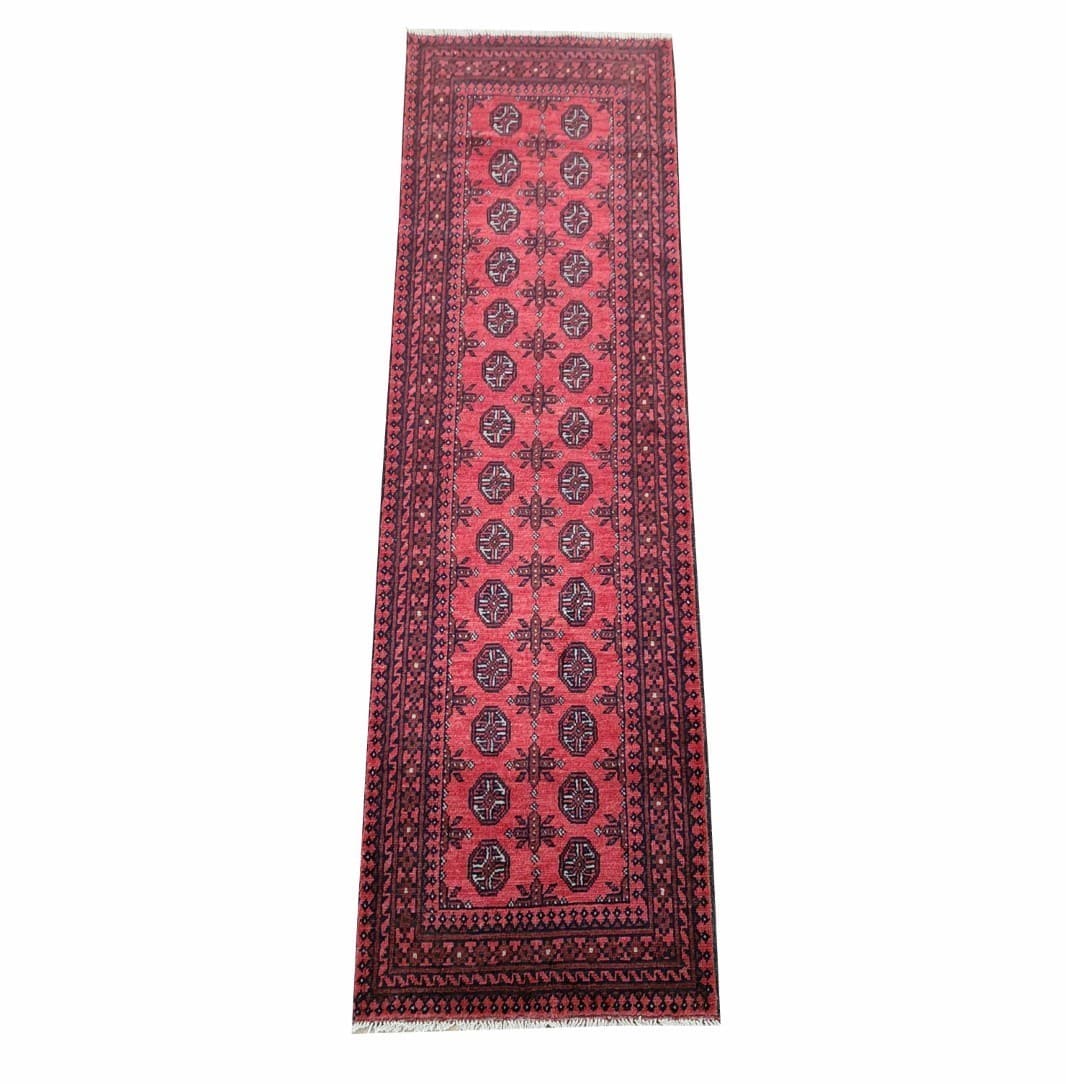 Red Afghan Runner 289 x 82 CM