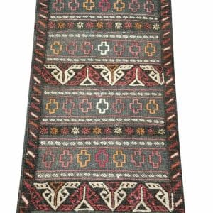 Night Compass – Black Kilim Runner  175 x 65 CM