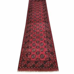 Red Afghan Runner 291 x 76 CM