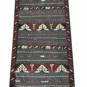 Night Script – Black Kilim Runner 205 x 76 CM