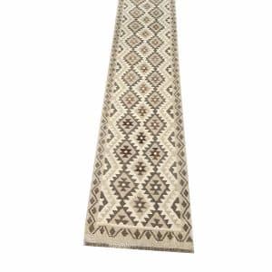 Stepped Shadow – Natural Kilim Runner 374 x 81 CM