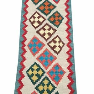 Pastel Puzzle – Shiraz Kilim Runner 190 x 57 CM