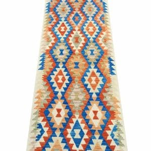Twin Diamonds – Chobi Kilim Runner 310 x 84 CM