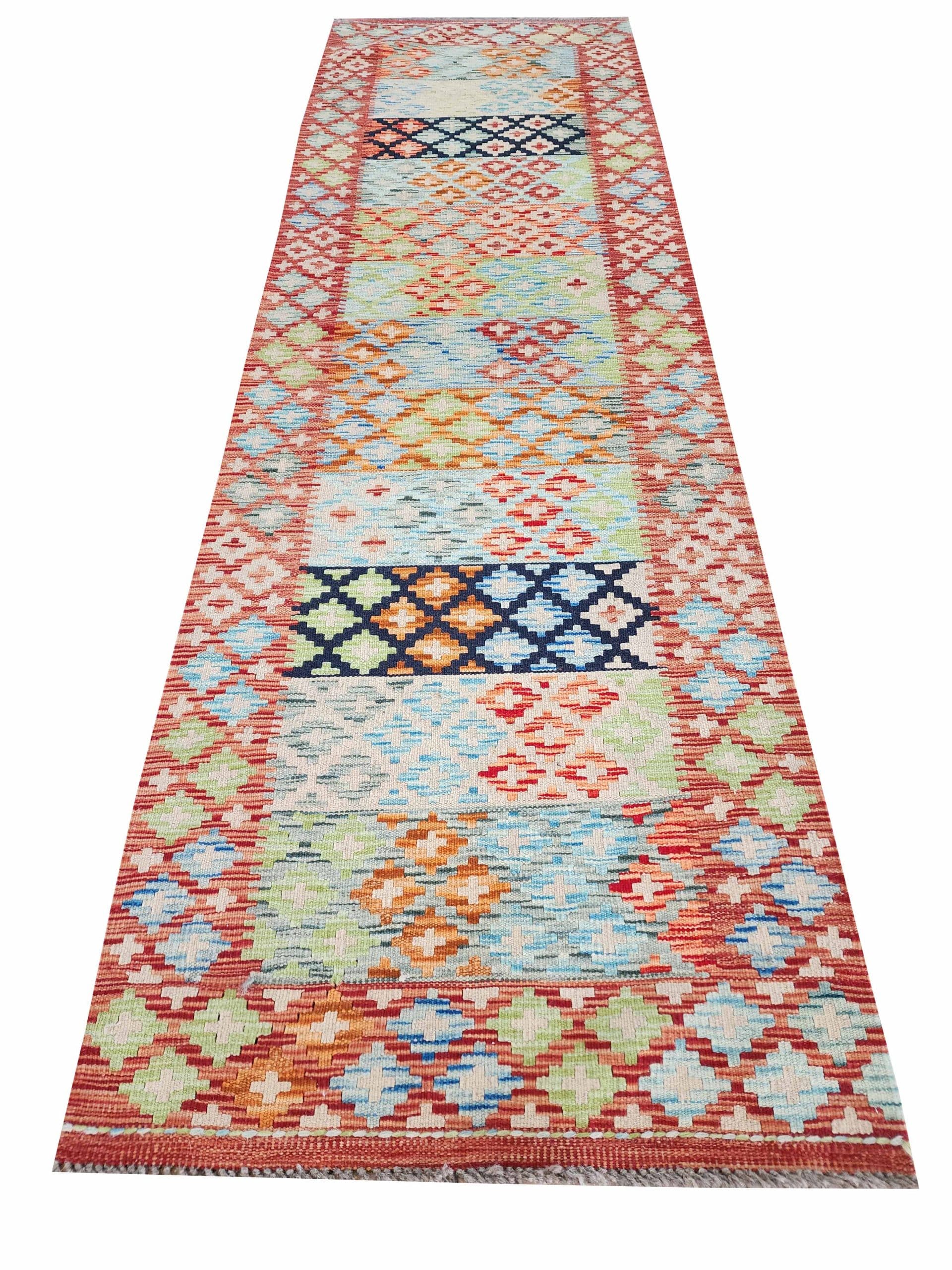 Mosaic Trail- Chobi Kilim Runner 249 x 77 CM - Image 3