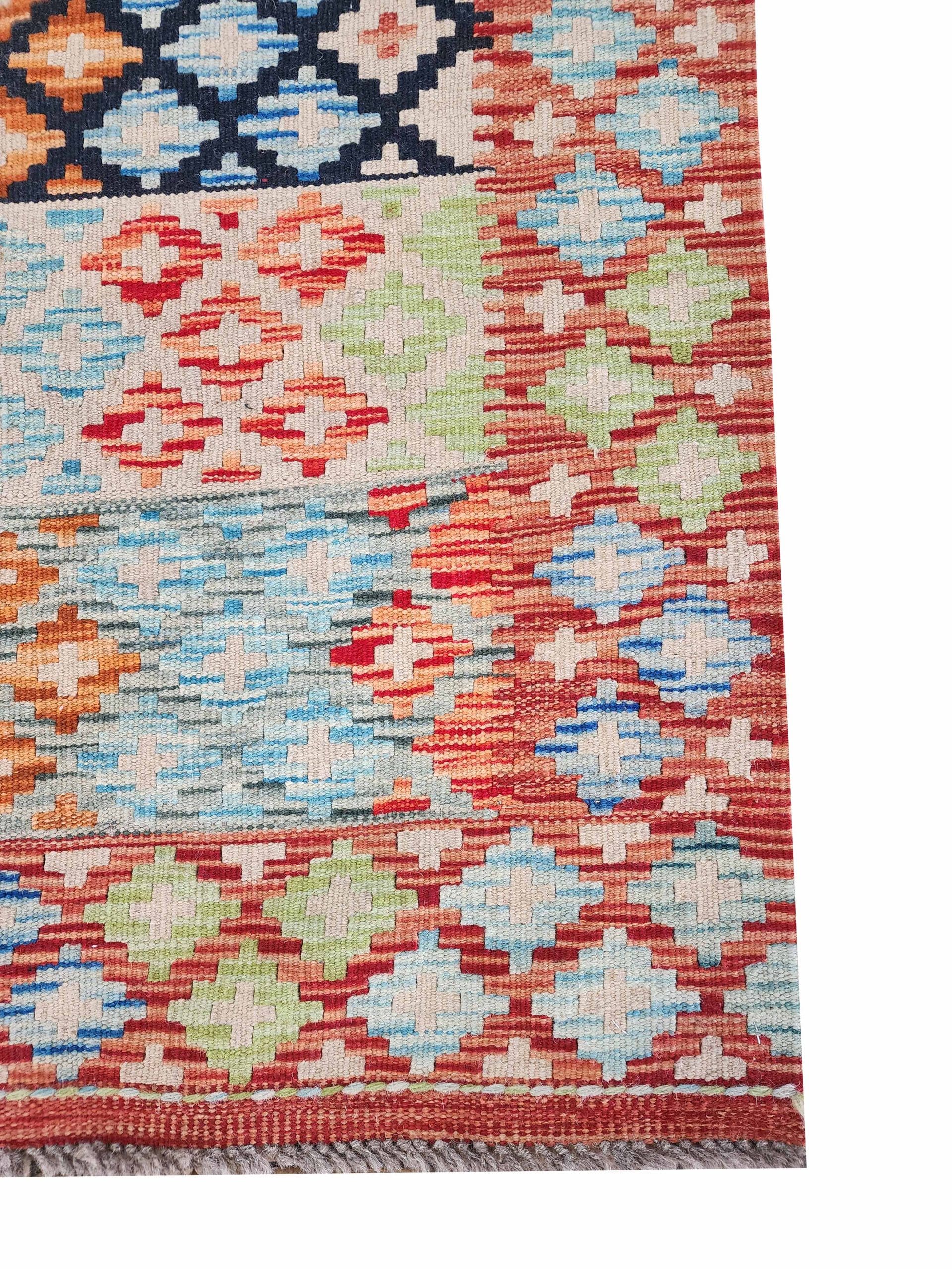 Mosaic Trail- Chobi Kilim Runner 249 x 77 CM - Image 4