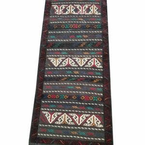 Tribal Trail – Black Kilim Runner 182 x 67 CM