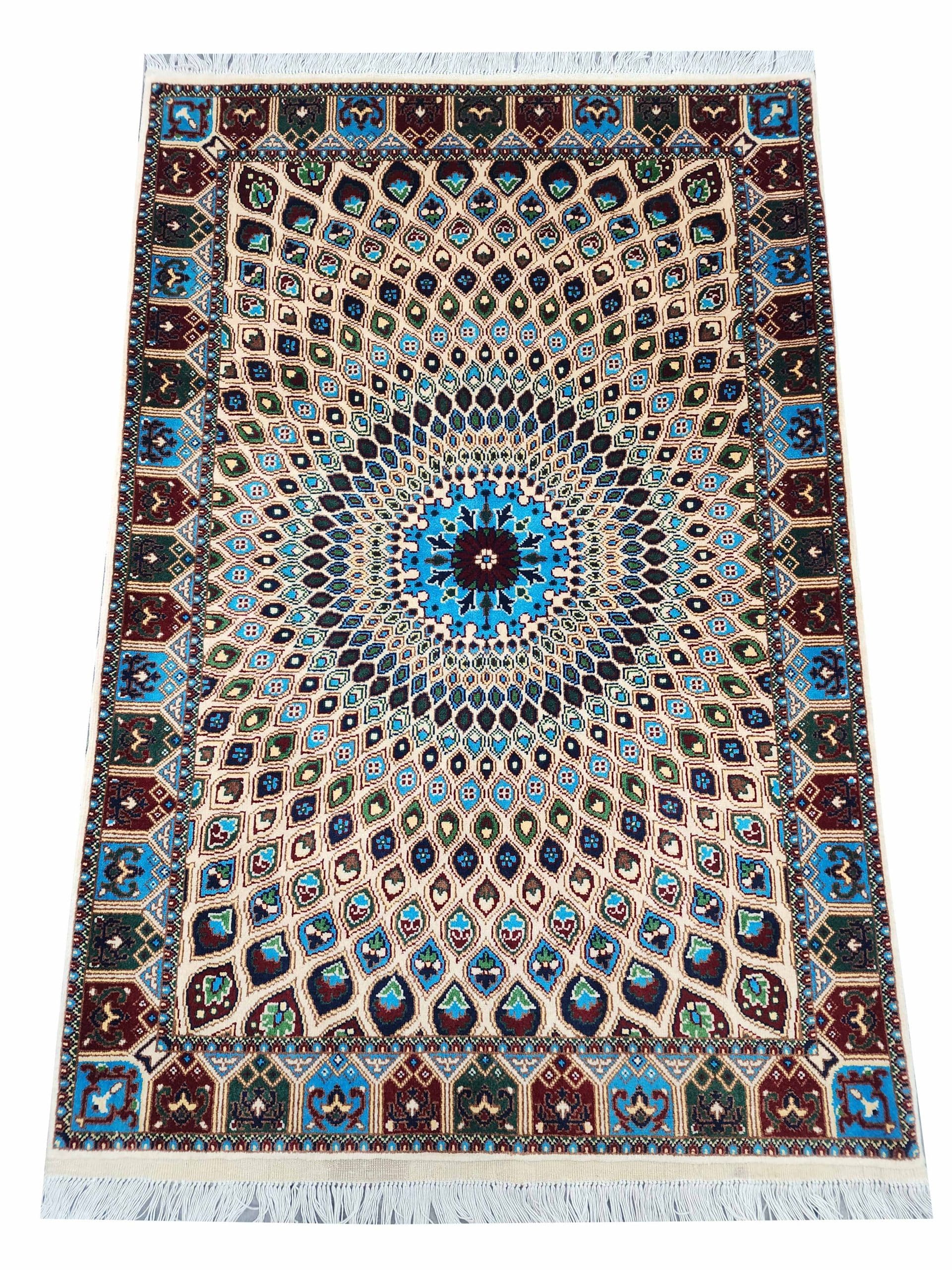 Turquoise Star - Turkoman Carpet 150 x 101 CM