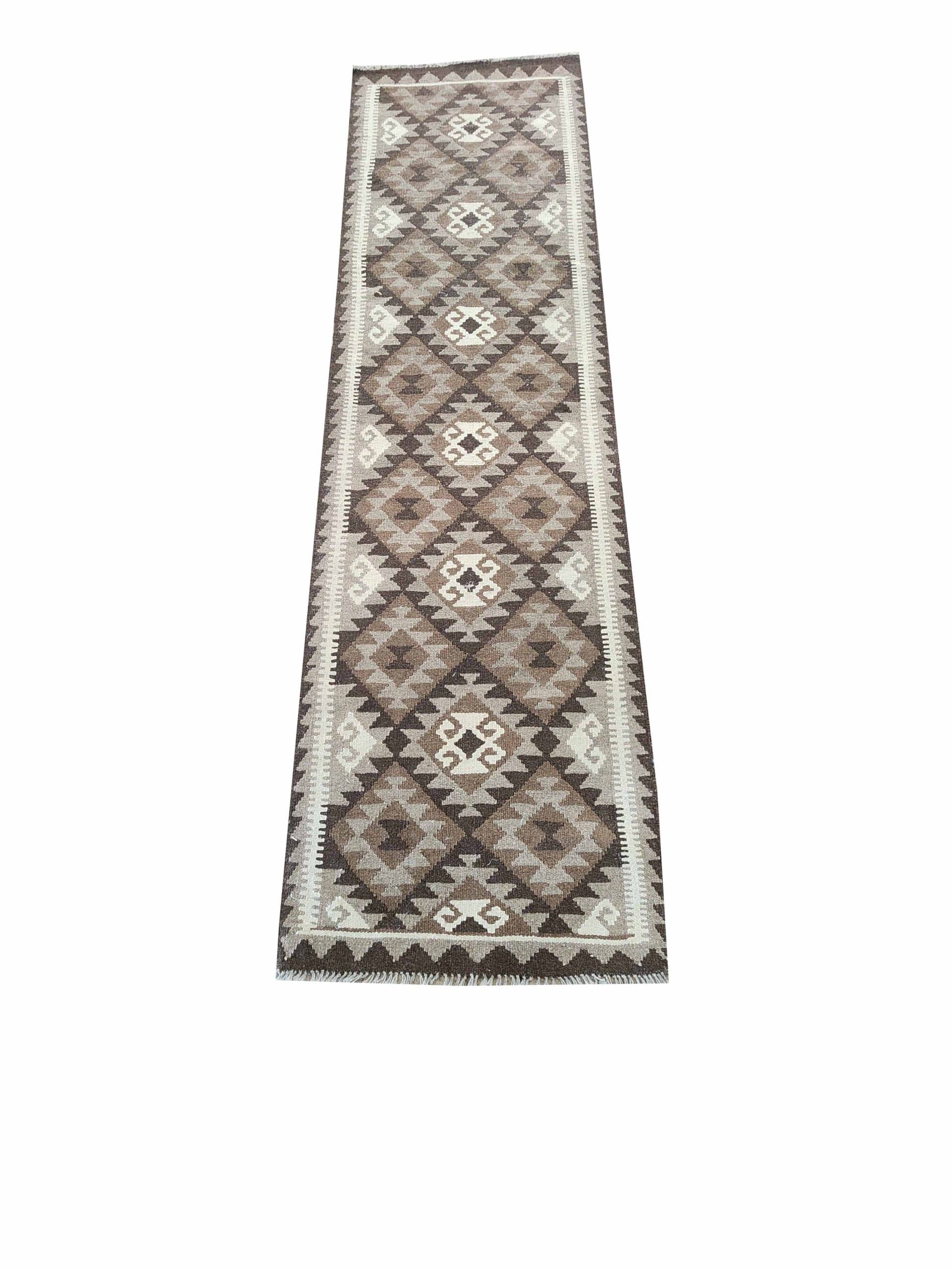 Diamond Fade - Natural Kilim Runner 284 x 84 CM